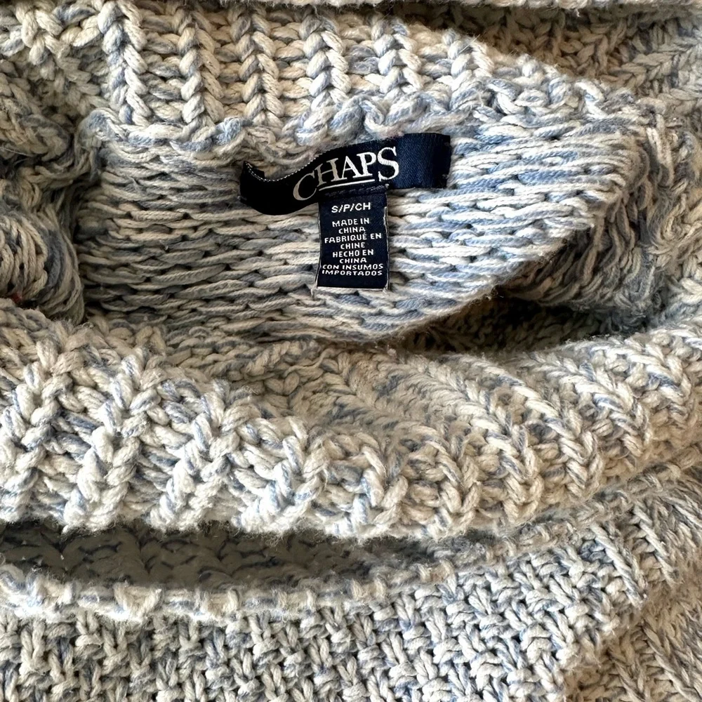 Light Blue Chaps Turtle Neck Sweater Small - Picture 6 of 7